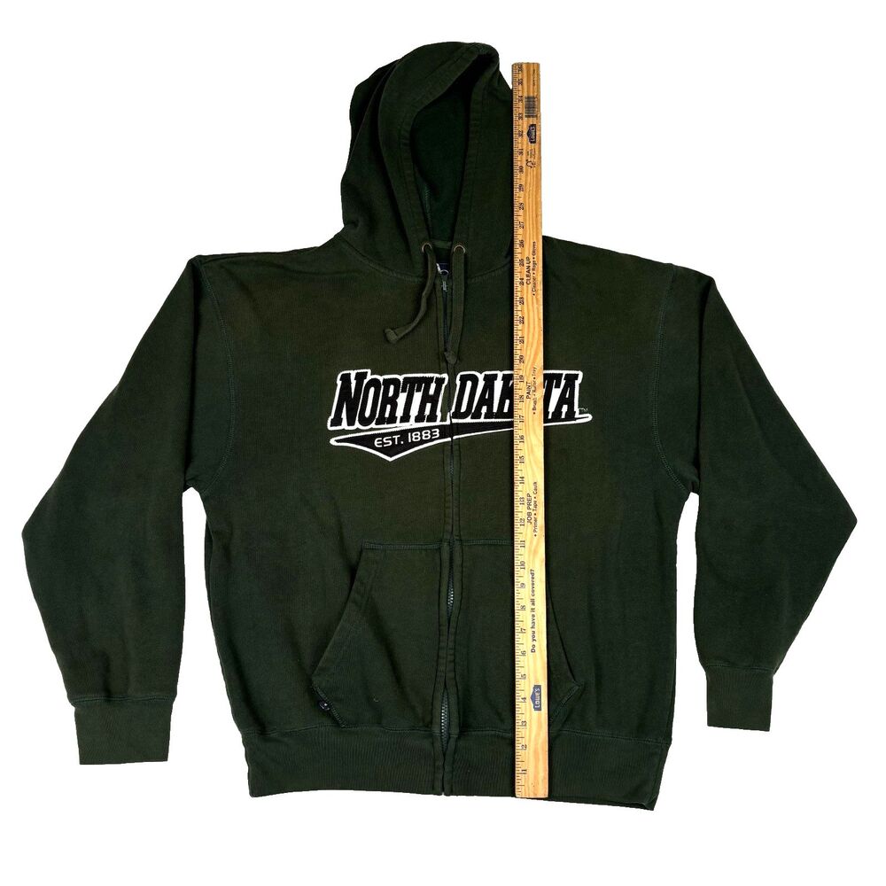 North Dakota J America Green Long Sleeve‎ Full Zip Sweatshirt Hoodie XL - Picture 6 of 6